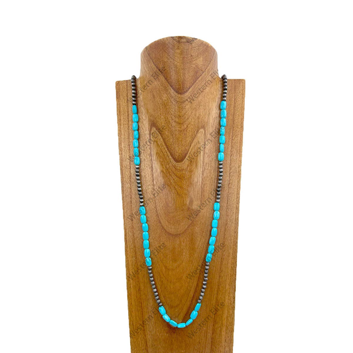 Turquoise Trail Long Navajo Pearl Necklace