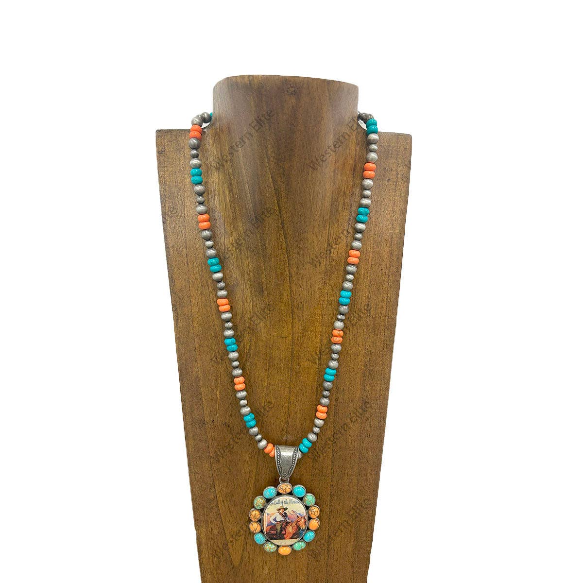 Painted Range Western Pendant Necklace