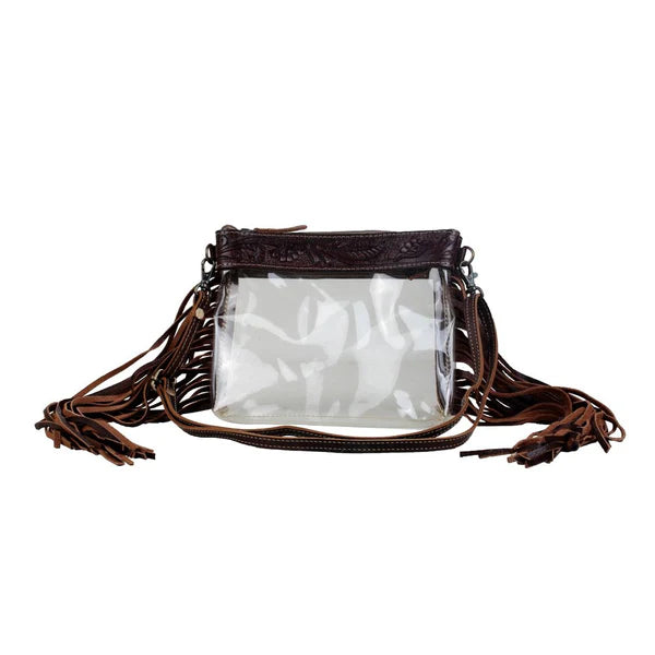 Myra Intricate Clear Fringe Stadium Bag