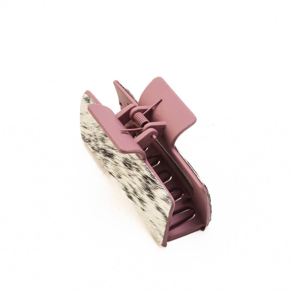 Black & White Bloom Embossed Hair Claw