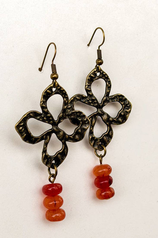 Ember Bloom Red Agate Earrings