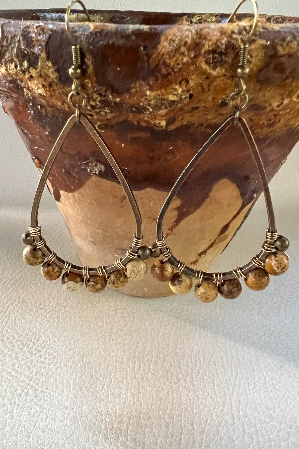 Desert Rain Jasper Teardrop Earrings