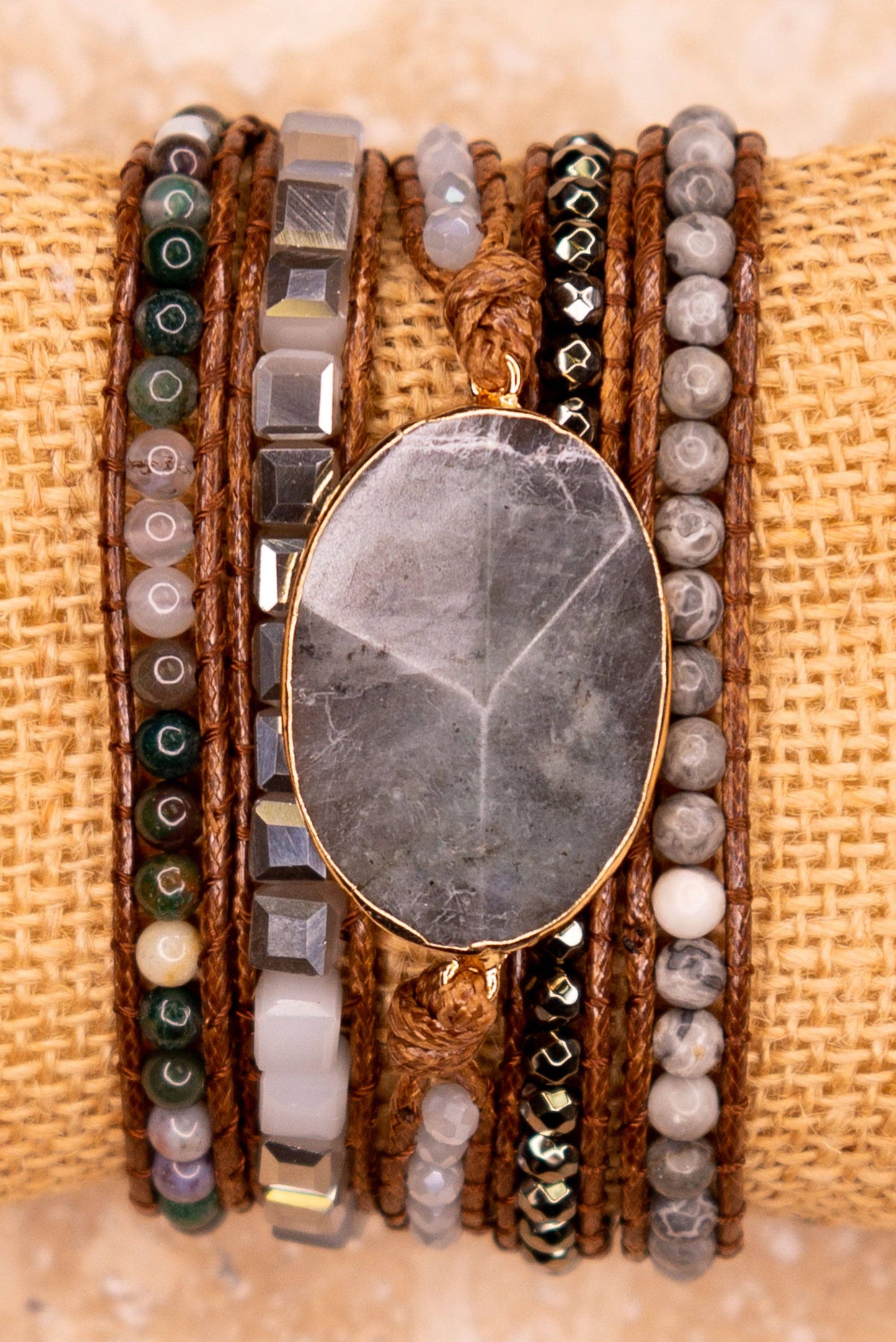 Silver Ridge Labradorite Wrap Bracelet