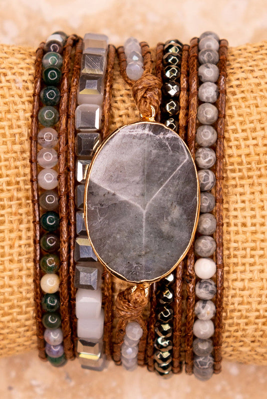 Silver Ridge Labradorite Wrap Bracelet