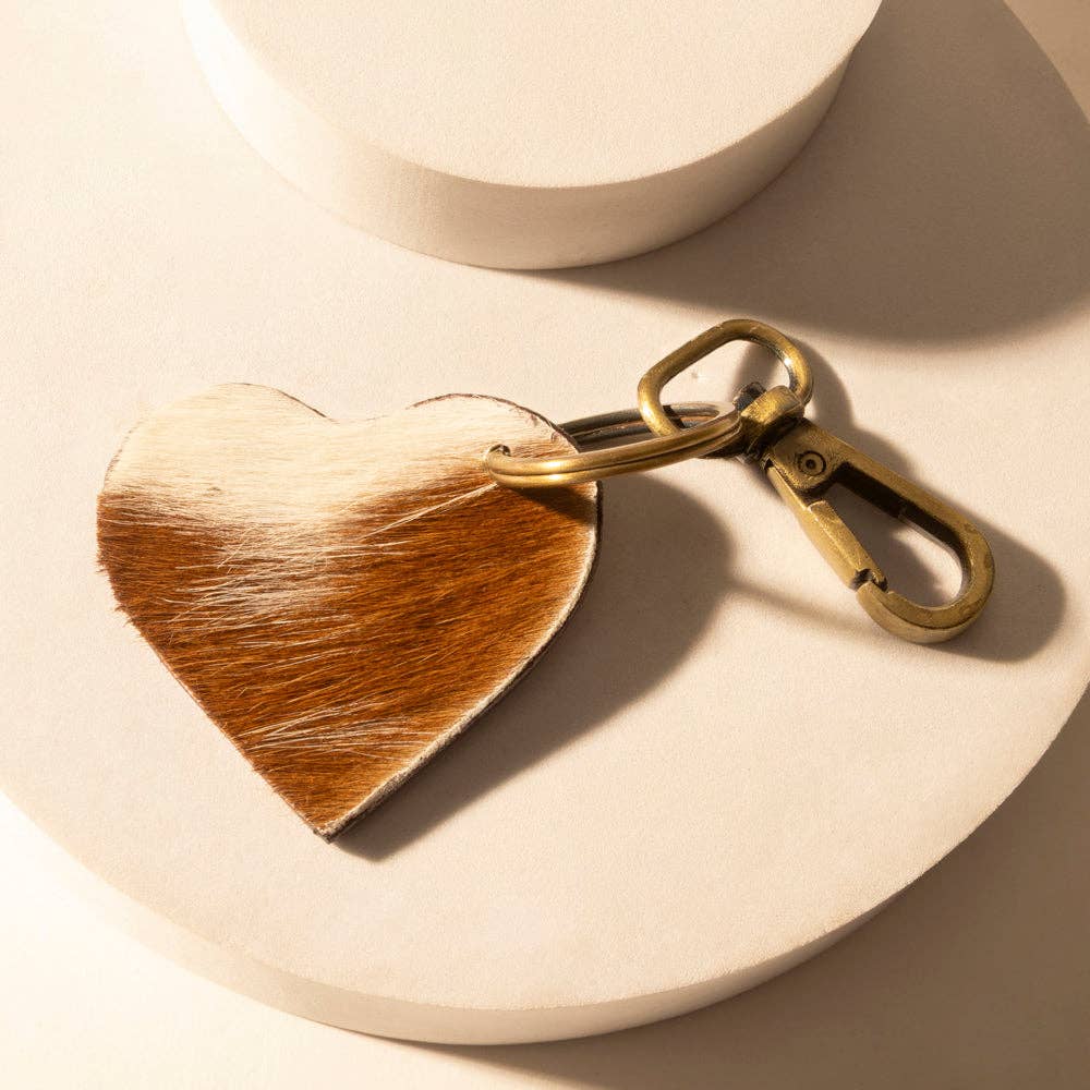 Studded Heart Western Key Fob