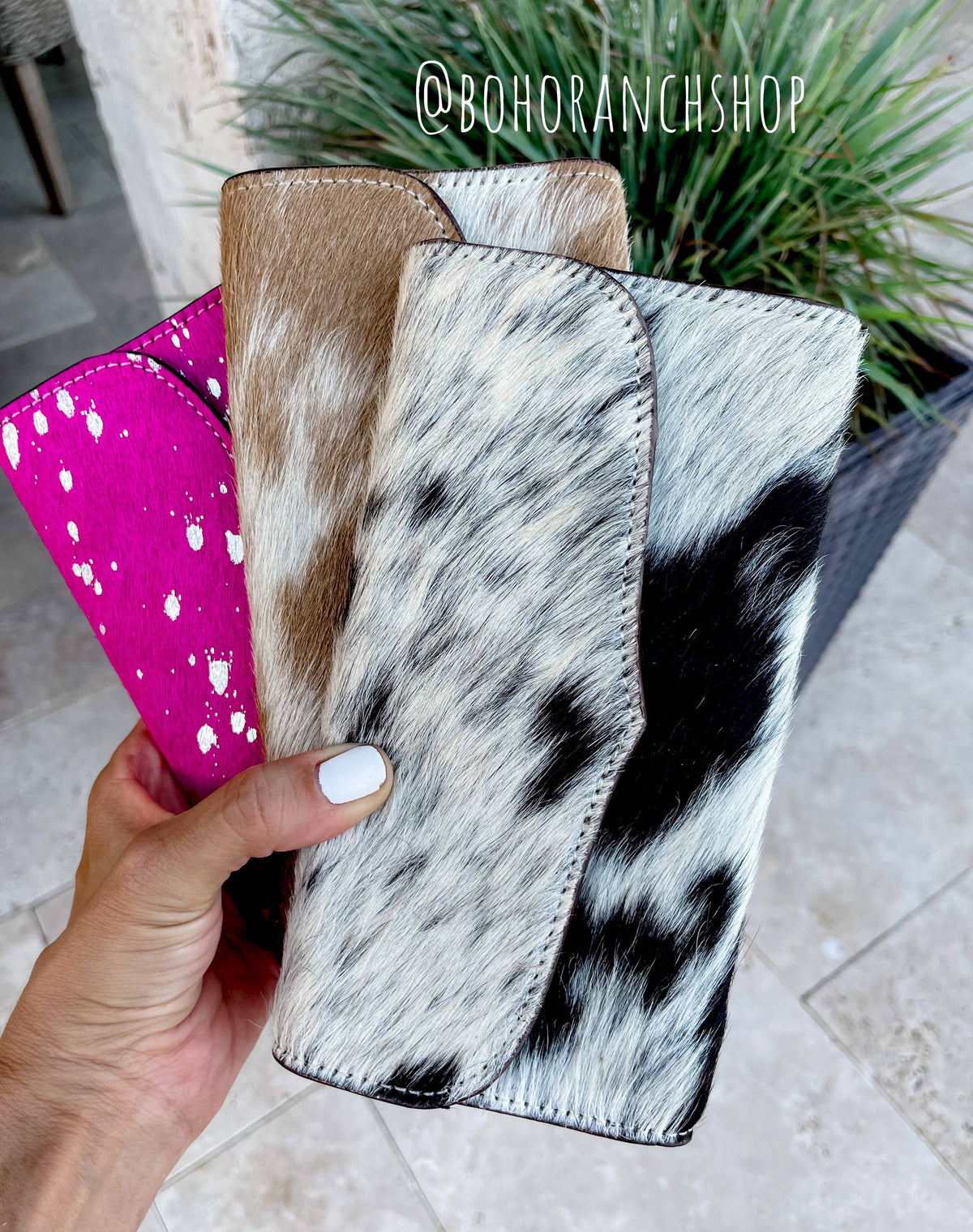 Sage Hollow Hair-On Hide Wallet