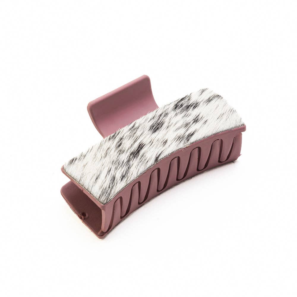 Black & White Bloom Embossed Hair Claw