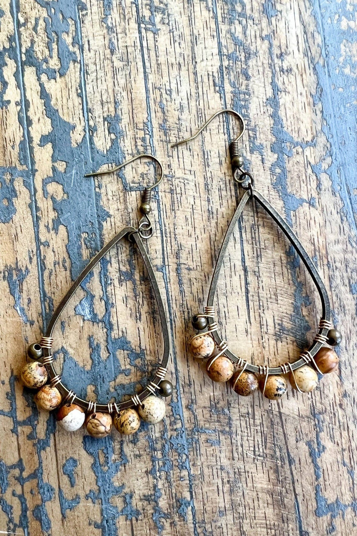 Desert Rain Jasper Teardrop Earrings