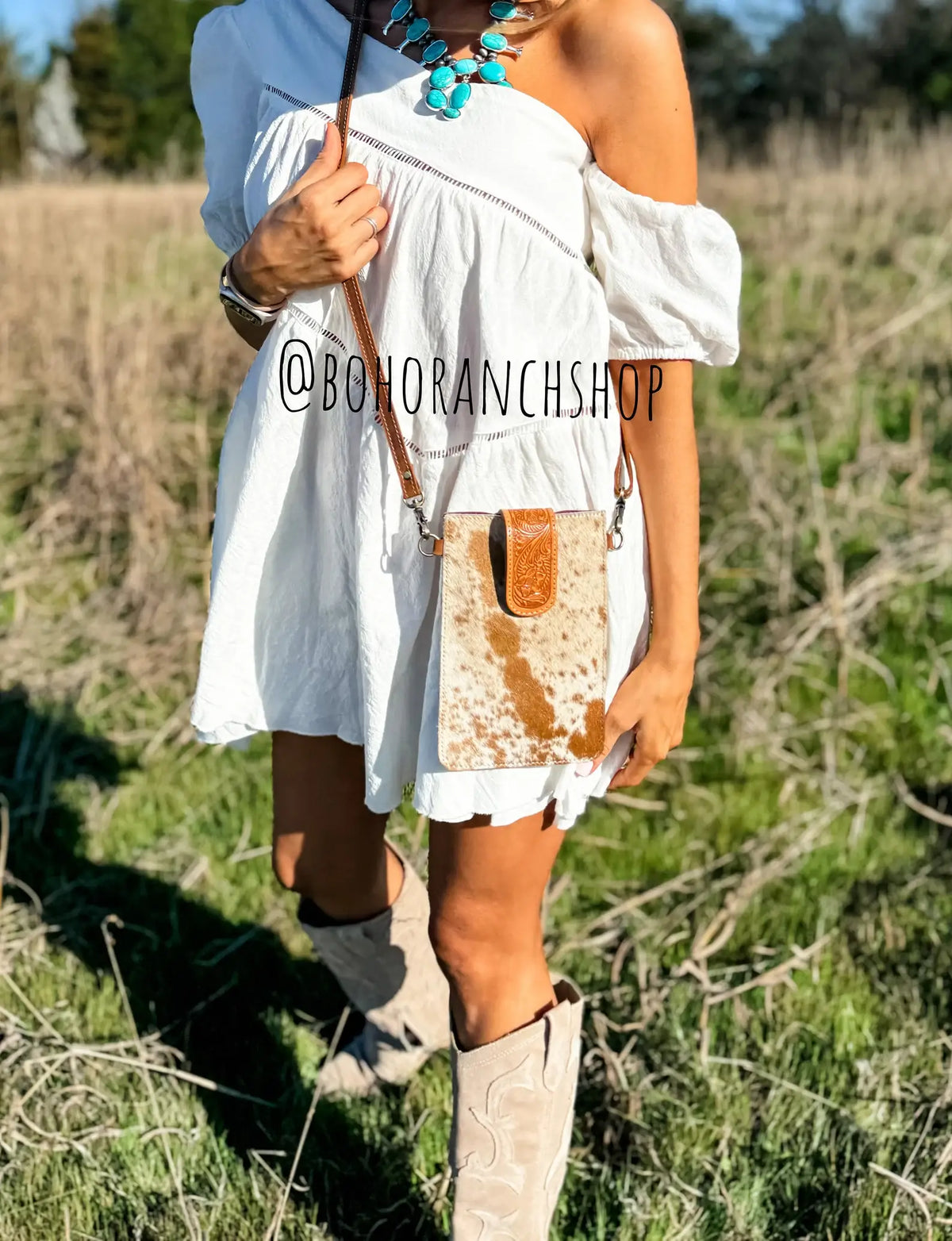 Painted Sky Tooled Phone Crossbody