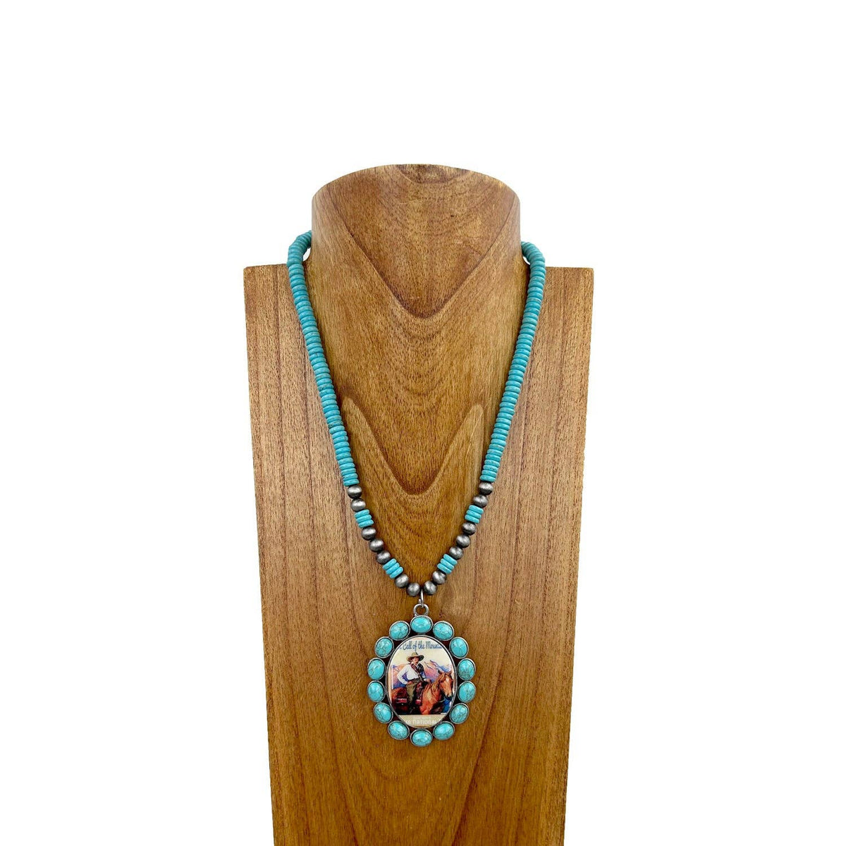 Turquoise Cowgirl Pendant Necklace
