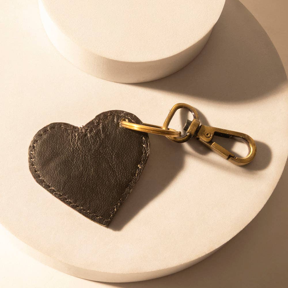 Studded Heart Western Key Fob