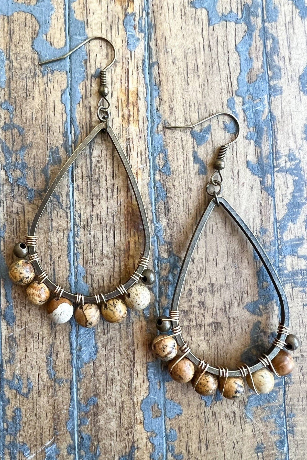 Desert Rain Jasper Teardrop Earrings