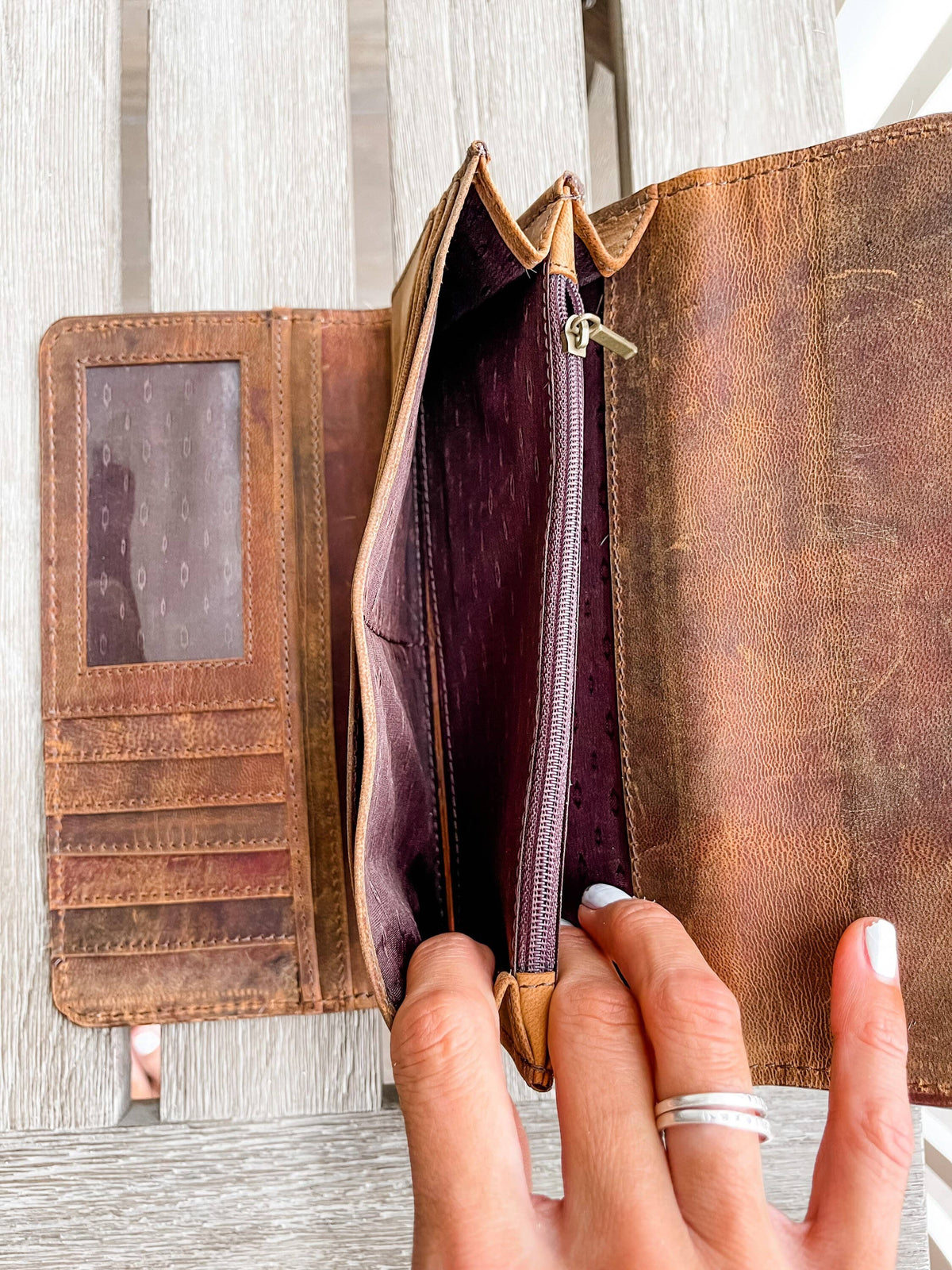 Sage Hollow Hair-On Hide Wallet