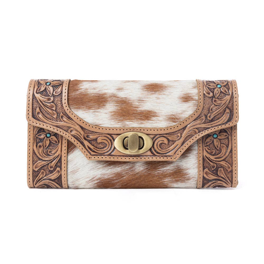Saddle Bloom Hair-On Hide Wallet