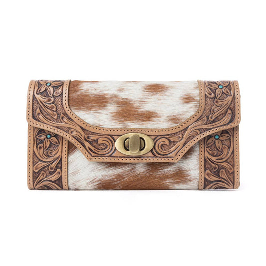 Saddle Bloom Hair-On Hide Wallet