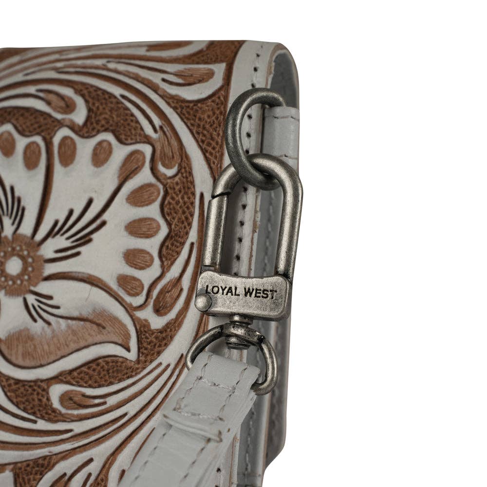 Ivory Dust Hand-Tooled Wristlet Wallet