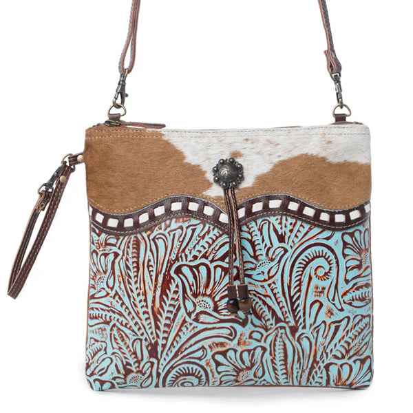 Myra Blue Isle Cowhide Crossbody