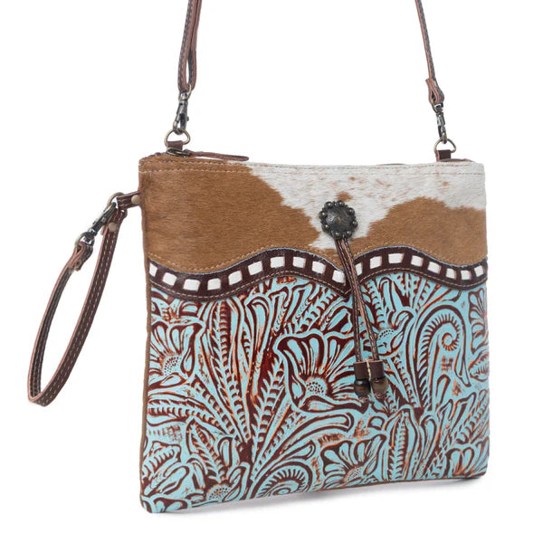 Myra Blue Isle Cowhide Crossbody