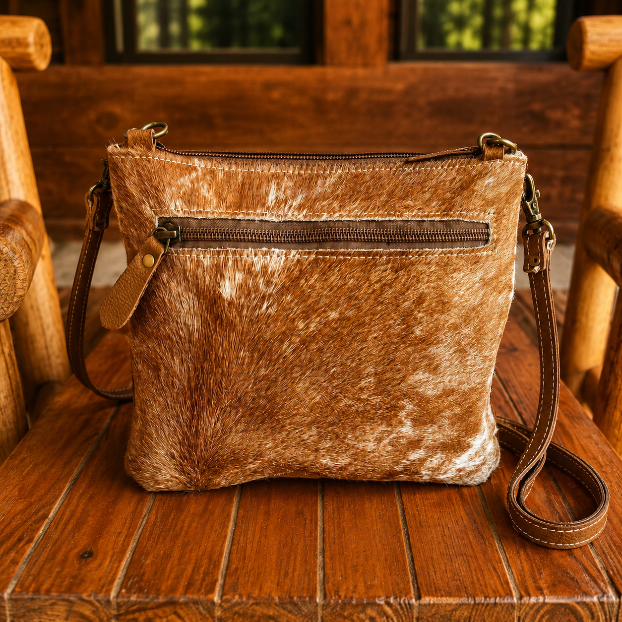 Myra Ornate Hair-On-Hide & Tooled Leather Handbag