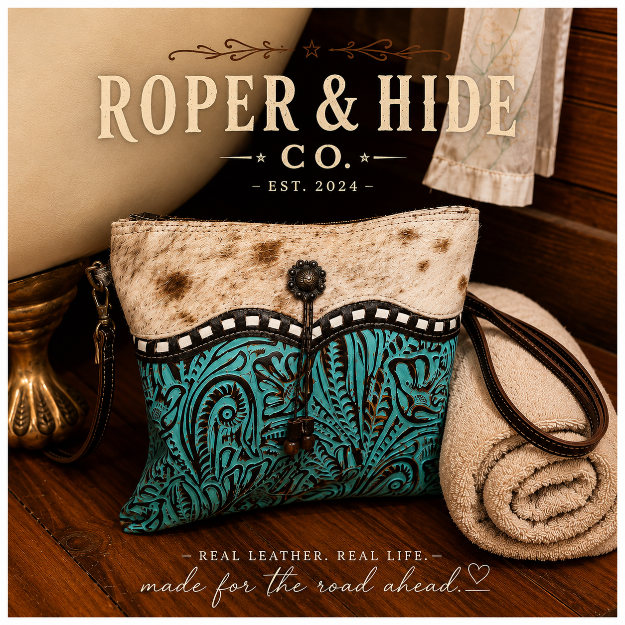 Myra Blue Isle Cowhide Crossbody