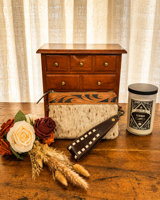 Breeks Delight Cowhide Wristlet