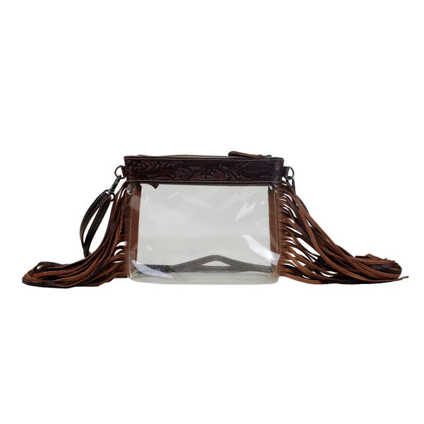 Myra Intricate Clear Fringe Stadium Bag