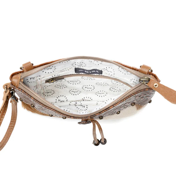 Myra Ornate Hair-On-Hide & Tooled Leather Handbag