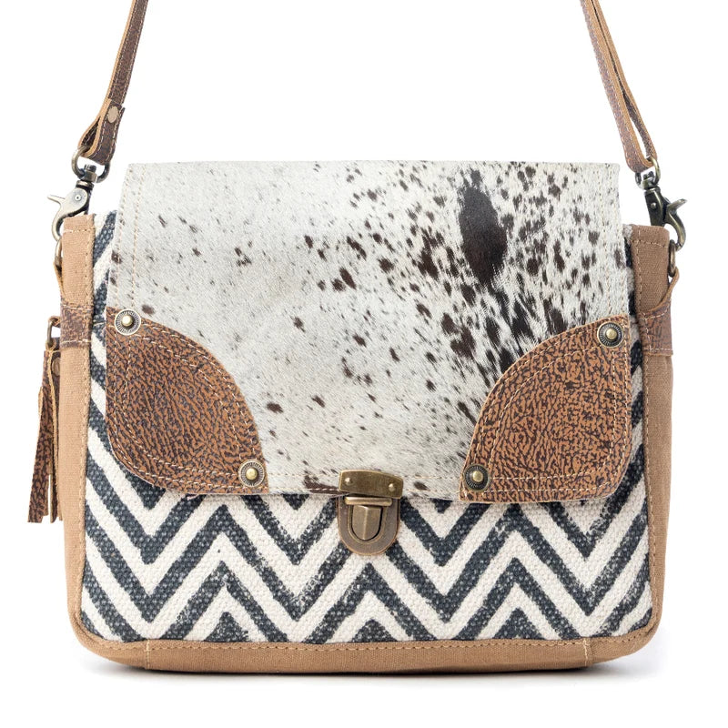 Pearl Ridge Hair-On Hide Messenger Bag
