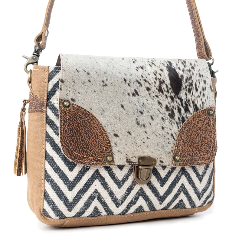 Pearl Ridge Hair-On Hide Messenger Bag