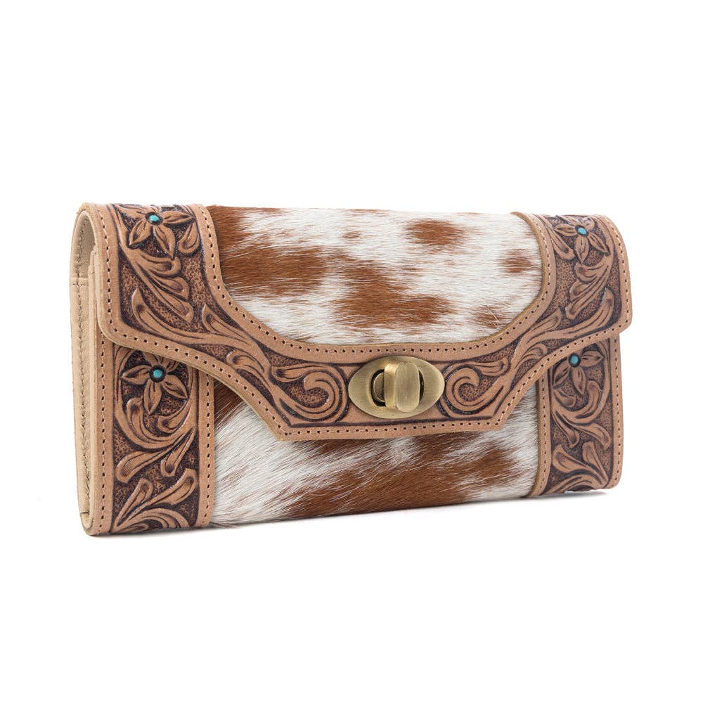 Saddle Bloom Hair-On Hide Wallet