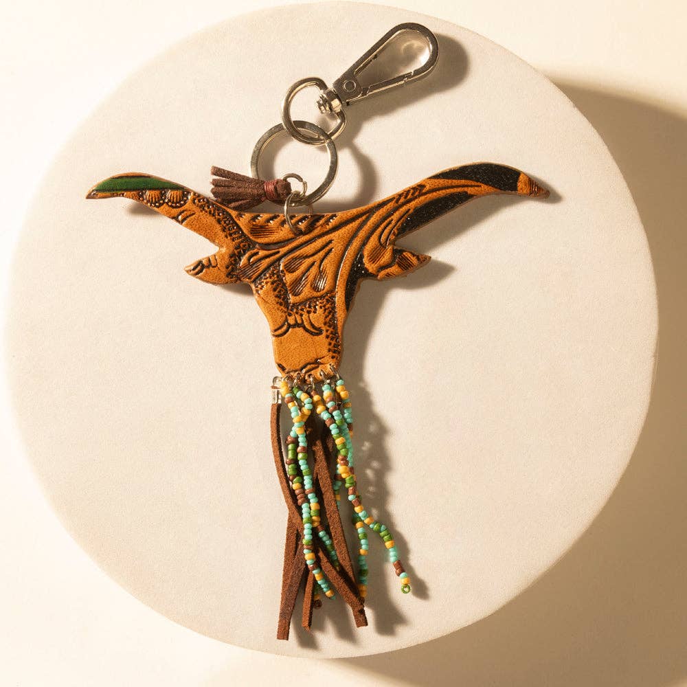 Honey Creek Longhorn Leather Key Fob