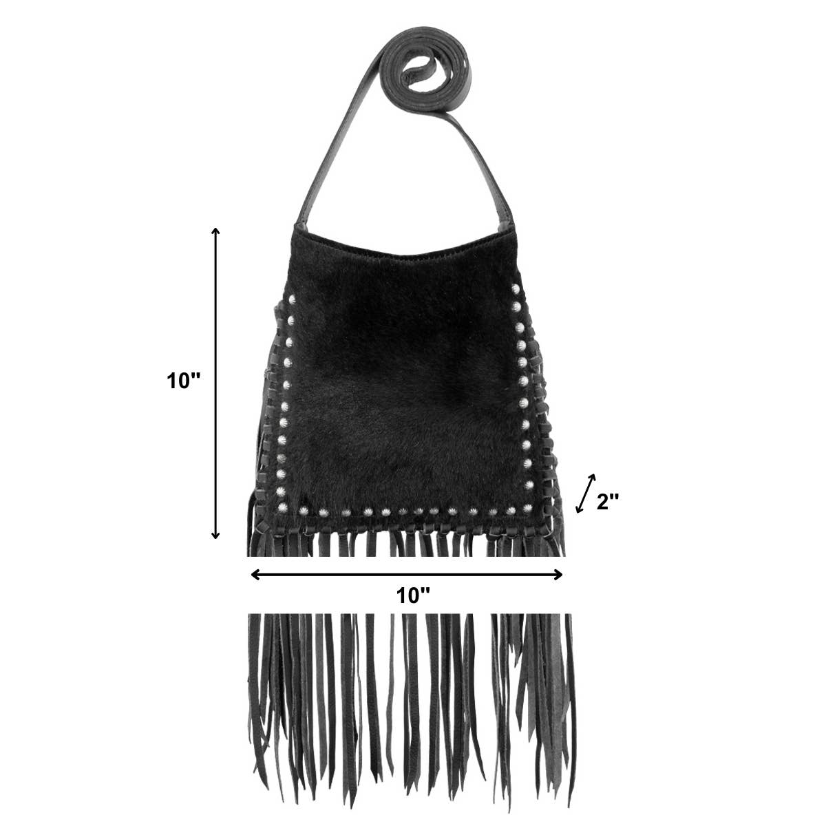 Midnight Range Hair-On Fringe Crossbody