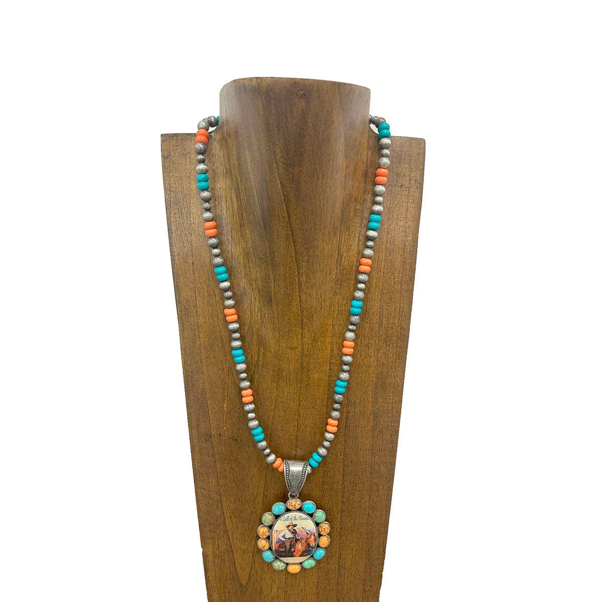 Painted Range Western Pendant Necklace