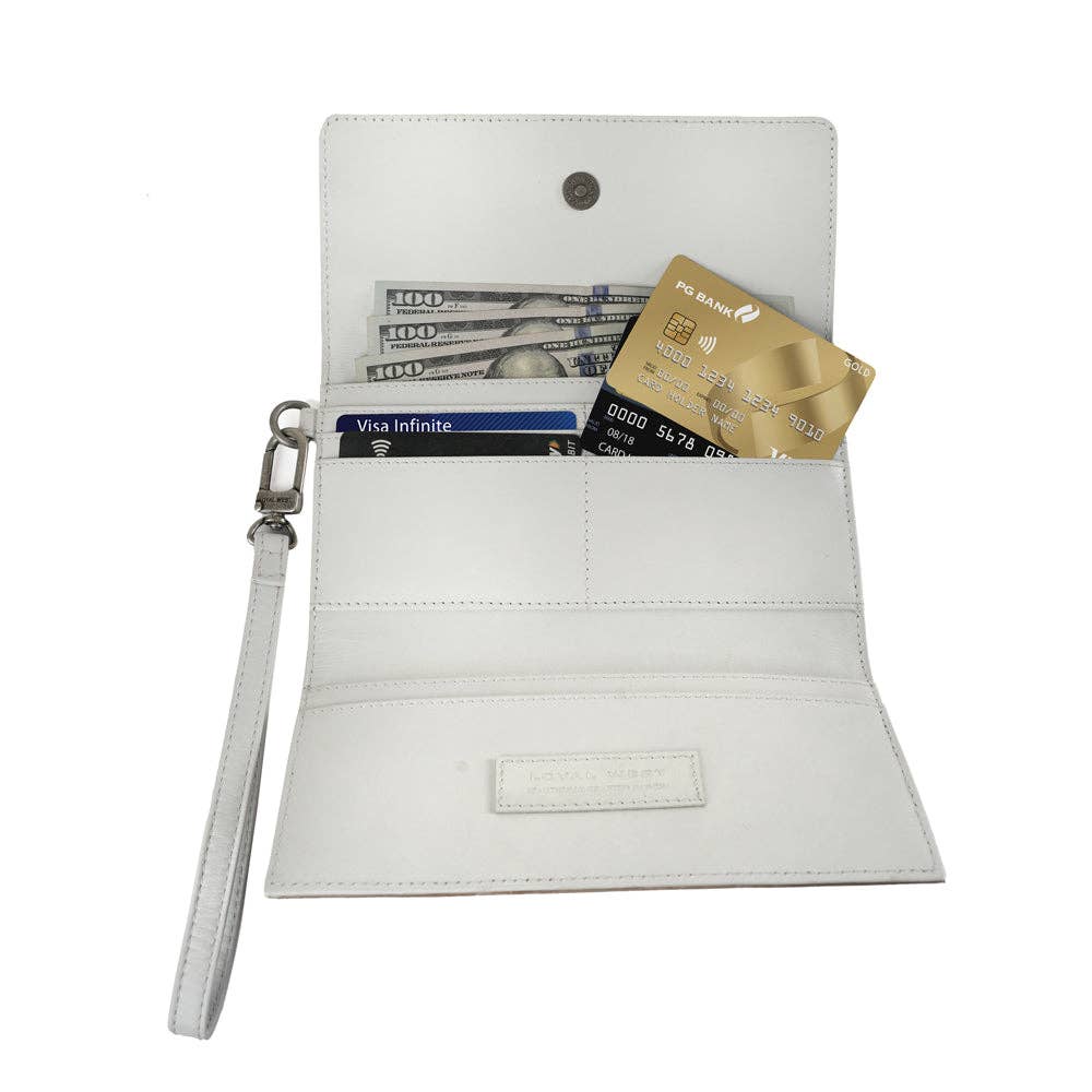 Ivory Dust Hand-Tooled Wristlet Wallet