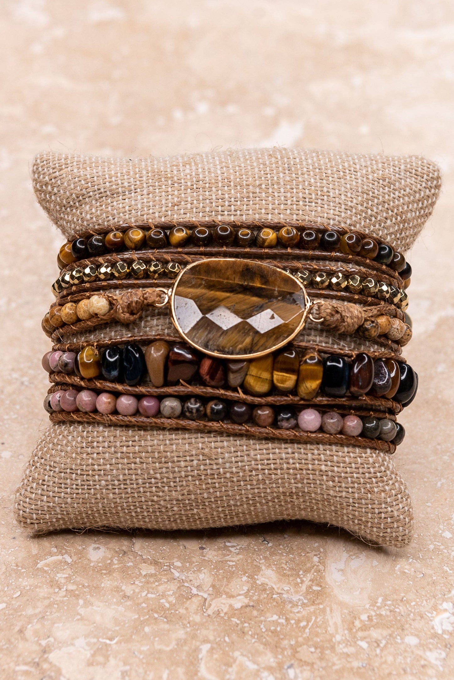 Golden Mesa Tiger's Eye Wrap Bracelet