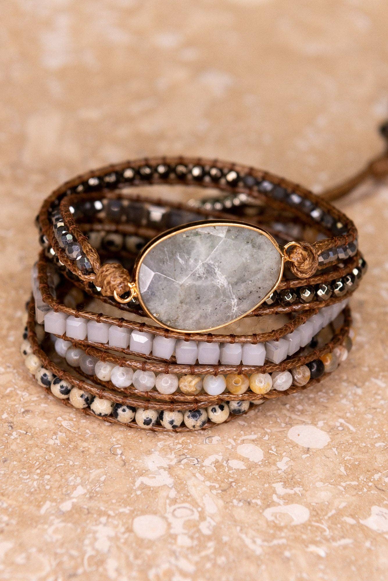 Silver Ridge Labradorite Wrap Bracelet