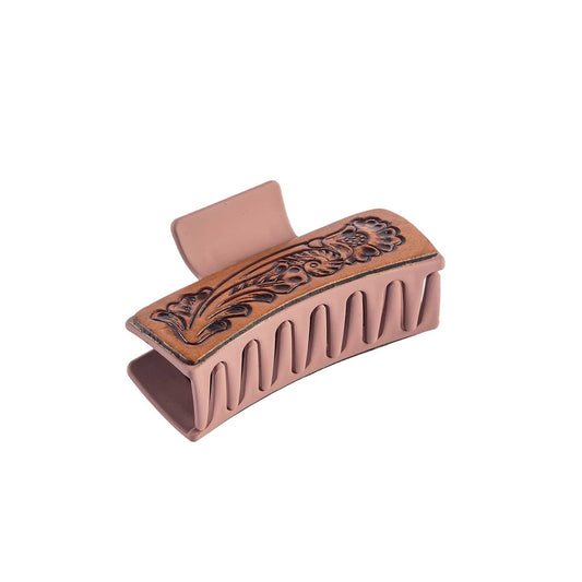 Saddle Bloom Hand-Tooled Hair Claw