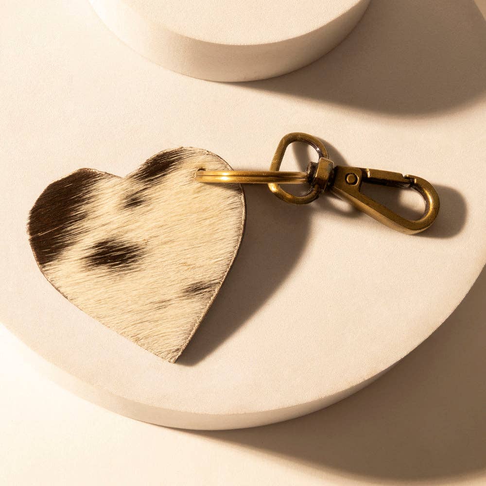 Studded Heart Western Key Fob